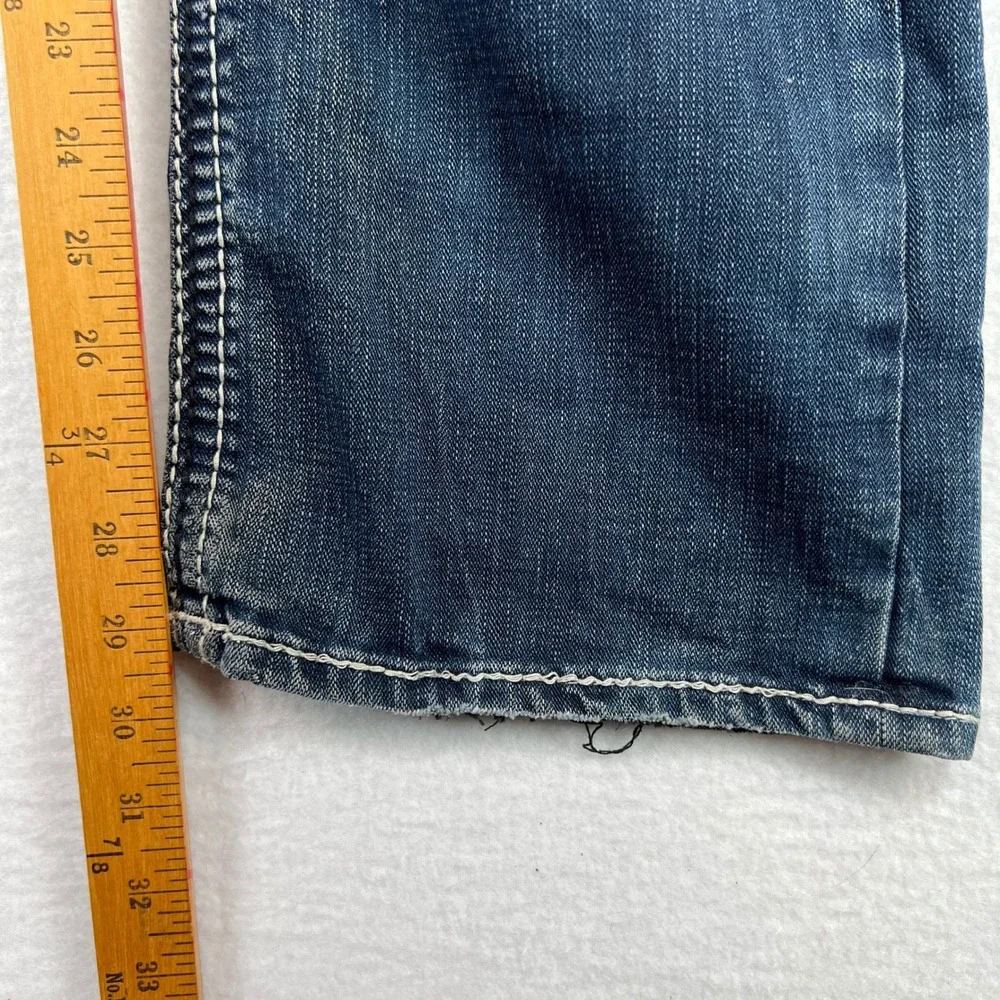 Salvage Mayhem Bootcut Distressed Denim Jeans Men 33x30 Grunge Y2K Buckle‎